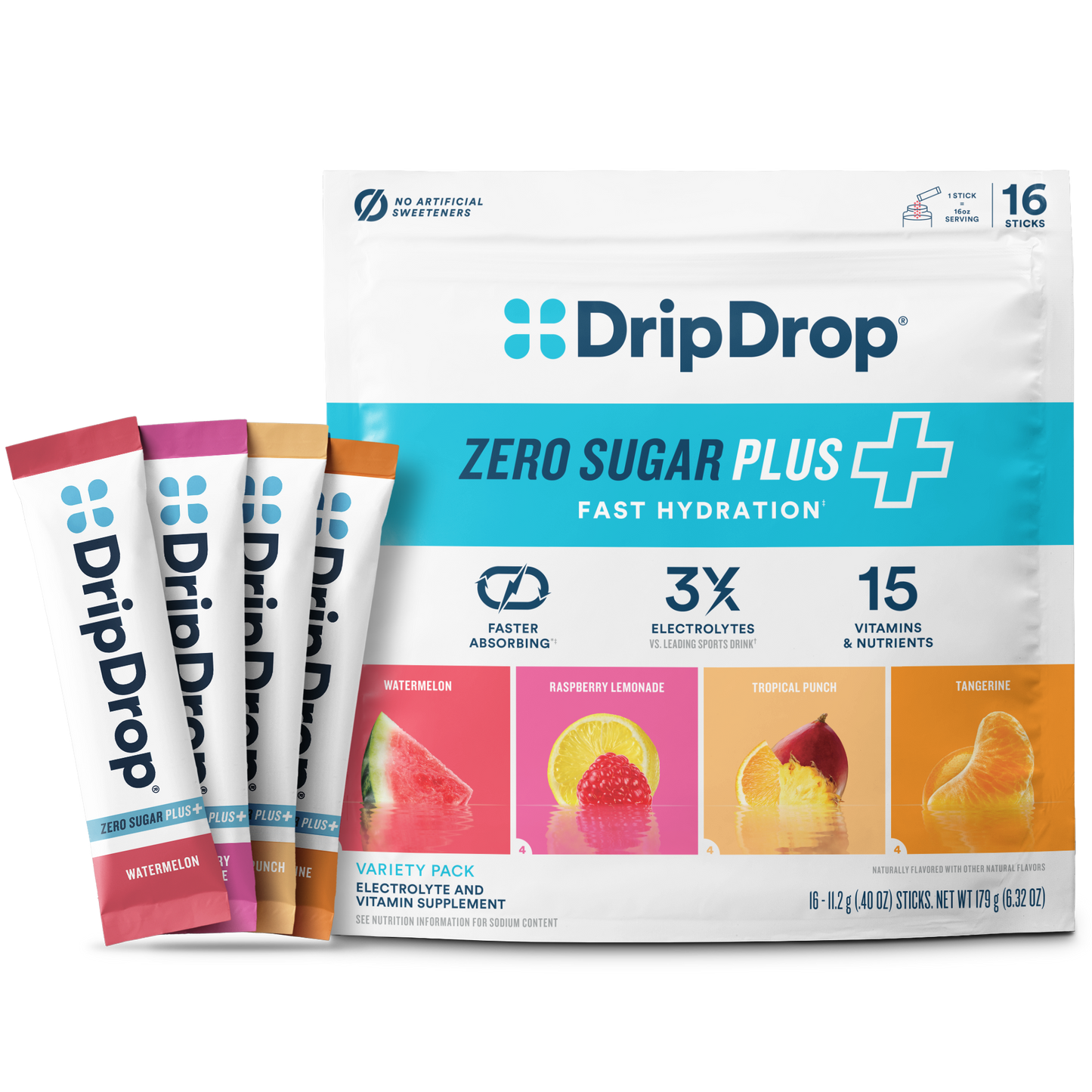 dripdrop-zero-sugar-plus-watermelon-tangerine-tropical-punch-raspberry-lemonade-16-oz-sticks-16-count-y3 Pouch_16ct_Front16ozSticks_VSPlus_Variety_A.png